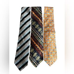 Set of three vintage silk ties from various designers